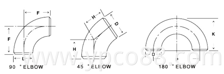 ASTM A182 Carbon Steel 30 Degree Elbow Short radius elbow pipe fittings